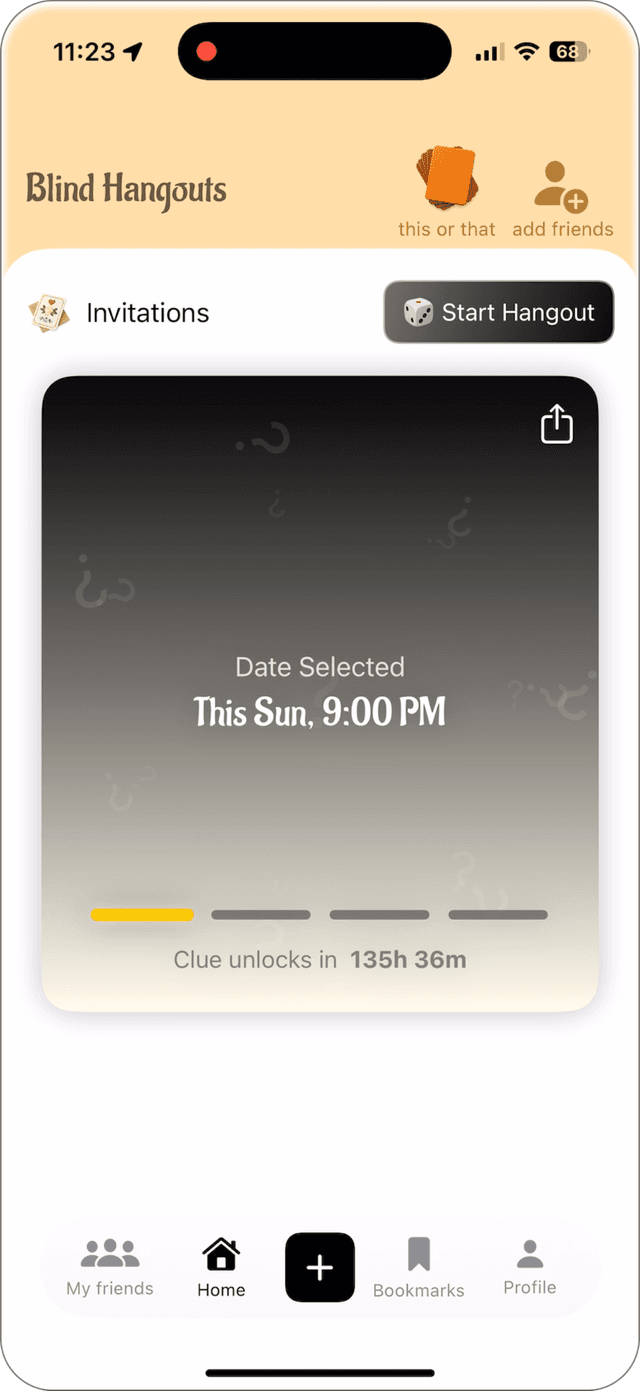 Blind Hangouts App Screenshot 1