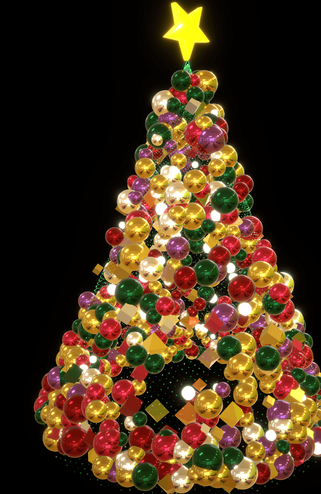 3D ornament Christmas tree from the Christmas card site